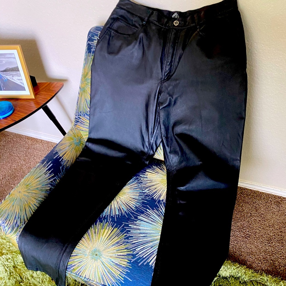 Vintage Black Leather Pants by POSTED! Size 15 (34 waist)